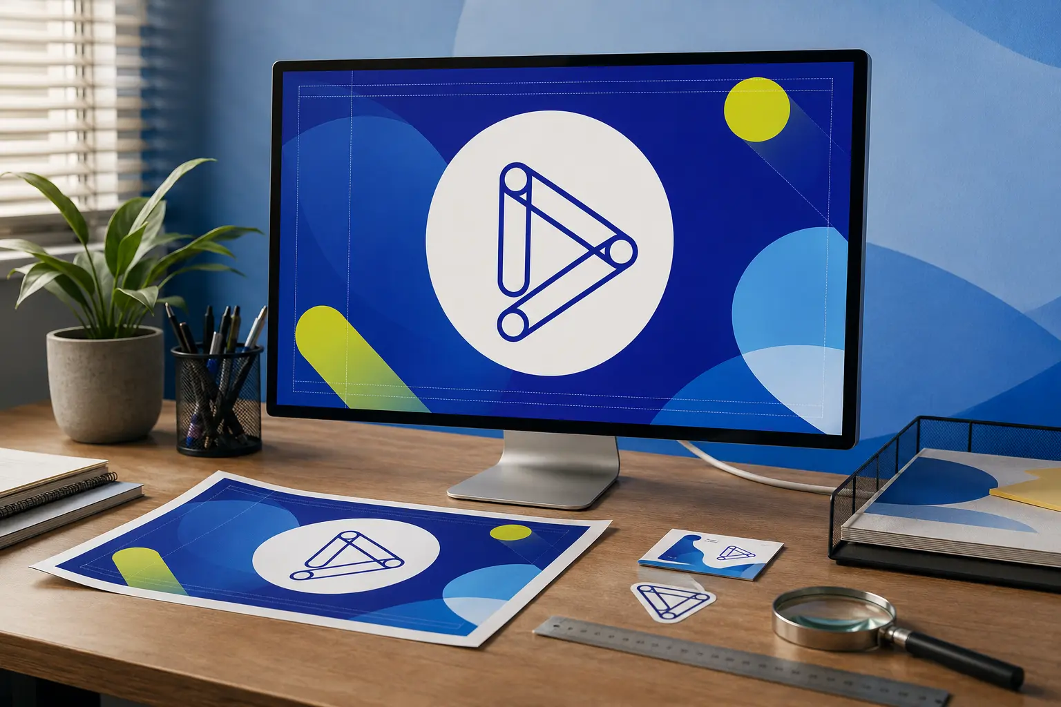 Mockup fotográfico de una revisión profesional de diseño para impresión