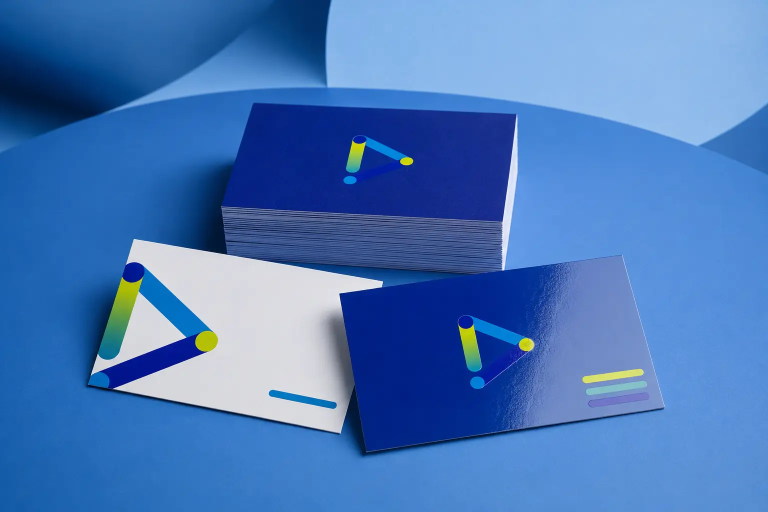 Mockup fotográfico de tarjetas de presentación Play Express