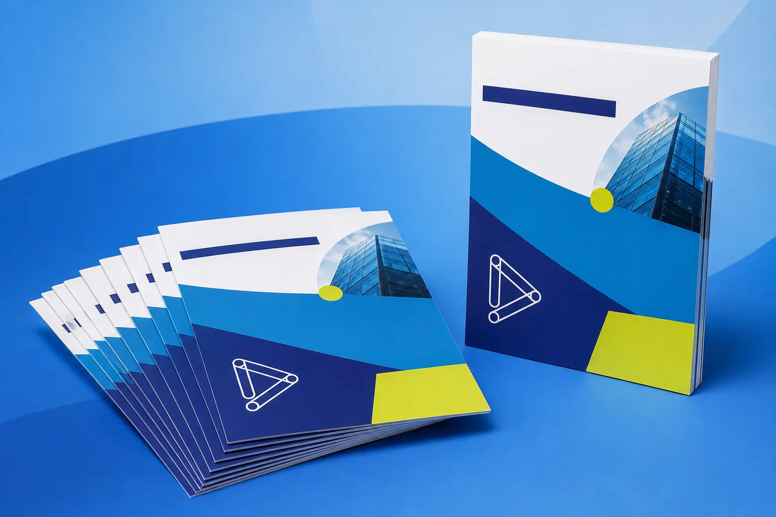 Mockup fotográfico de flyers corporativos Play Express